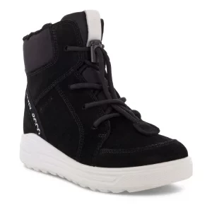 ECCO Urban Snowboarder - Dziecięce zamszowe buty zimowe Gore-Tex - Czarny - Size: (UK 6.5-7)