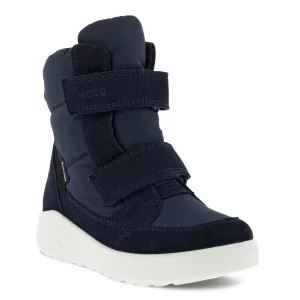 ECCO Urban Snowboarder - Dziecięce zamszowe buty zimowe Gore-Tex - Granatowy - Size: (UK 3.5)