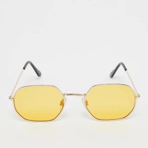 SNIPES Eckige Sonnenbrille - Gelb uniseks Okulary przeciwsłoneczne złoty rozmiar Akcesoria