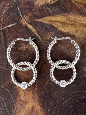 Eclat d'Argent Srebrne kolczyki-kreole rozmiar: onesize