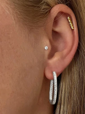 Eclat d'Argent Srebrne kolczyki-kreole z cyrkoniami rozmiar: onesize