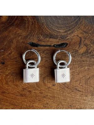 Eclat d'Argent Srebrne kolczyki-kreole z cyrkoniami rozmiar: onesize