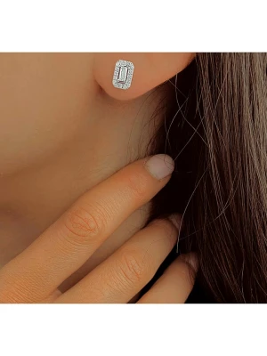 Eclat d'Argent Srebrne kolczyki-wkrętki z cyrkoniami rozmiar: onesize