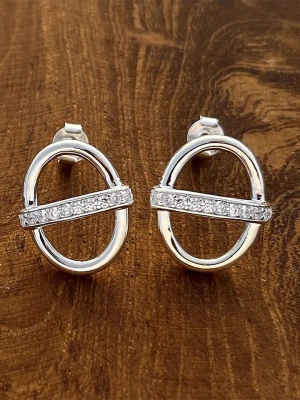 Eclat d'Argent Srebrne kolczyki-wkrętki z kamieniami szlachetnymi rozmiar: onesize