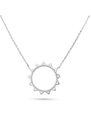 Eclat d'Argent Srebrny naszyjnik z elementami ozdobnymi - dł. 38 cm rozmiar: onesize