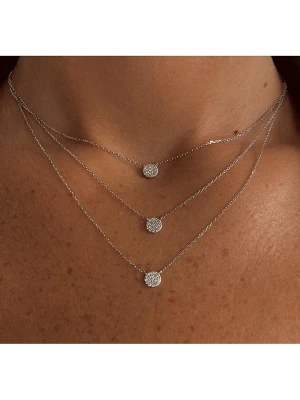 Eclat d'Argent Srebrny naszyjnik z elementami ozdobnymi - dł. 39 cm rozmiar: onesize