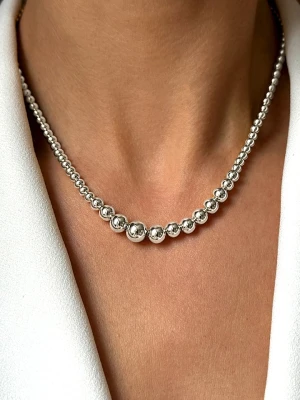 Eclat d'Argent Srebrny naszyjnik z elementami ozdobnymi - dł. 40 cm rozmiar: onesize