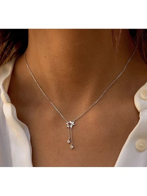 Les Petites Précieuses Srebrny naszyjnik z elementem ozdobnym - dł. 40 cm rozmiar: onesize