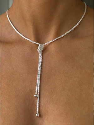 Eclat d'Argent Srebrny naszyjnik z elementem ozdobnym - dł. 40 cm rozmiar: onesize