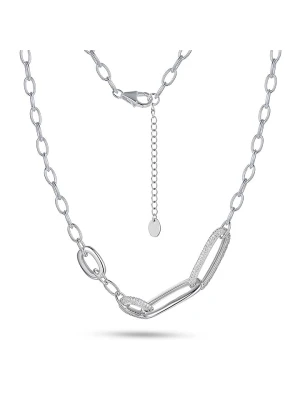 Eclat d'Argent Srebrny naszyjnik z elementem ozdobnym - dł. 40 cm rozmiar: onesize