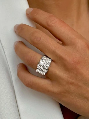 Eclat d'Argent Srebrny pierścionek rozmiar: 56