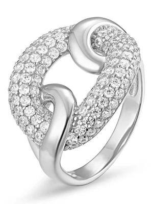 Eclat d'Argent Srebrny pierścionek z cyrkoniami rozmiar: 50