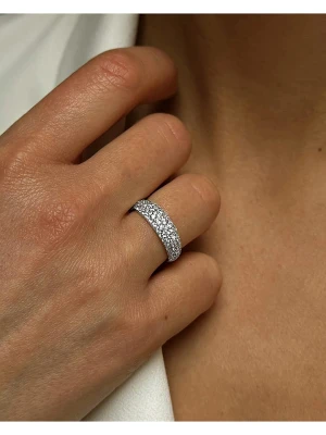 Eclat d'Argent Srebrny pierścionek z cyrkoniami rozmiar: 52