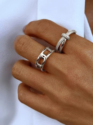 Eclat d'Argent Srebrny pierścionek z cyrkoniami rozmiar: 58