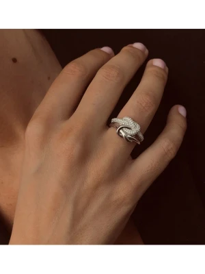 Eclat d'Argent Srebrny pierścionek z cyrkoniami rozmiar: 50