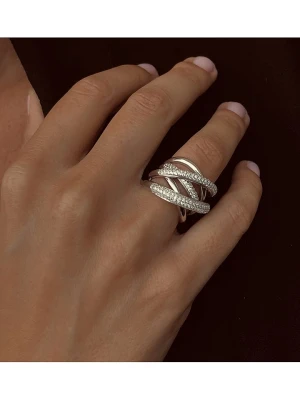 Eclat d'Argent Srebrny pierścionek z cyrkoniami rozmiar: 50