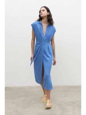 Ecoalf Lniana sukienka w kolorze niebieskim rozmiar: M