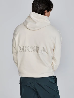SikSilk Męska Ecru Filigranowa Bluza z Kapturem