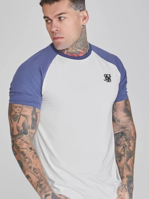 Ecru i niebieska koszulka męska raglan SikSilk