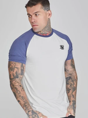 Zdjęcie produktu SikSilk Męska Koszulka Raglan w Kolorze Ecru Niebieskim