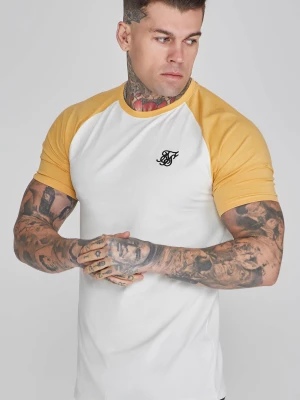 Ecru i żółta koszulka męska raglan SikSilk