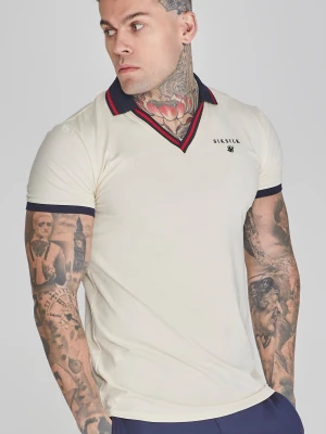 Ecru koszulka męska polo SikSilk