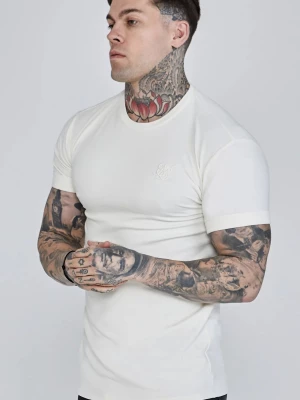 Ecru koszulka męska roll sleeve SikSilk