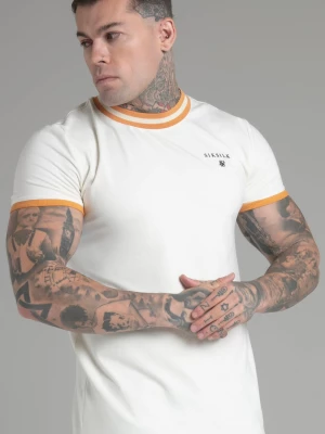 Ecru koszulka męska typu ringer SikSilk