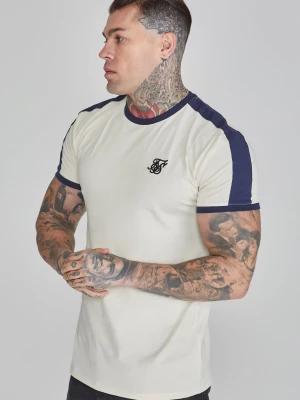 SikSilk Męska Koszulka Ringer w Kolorze Ecru