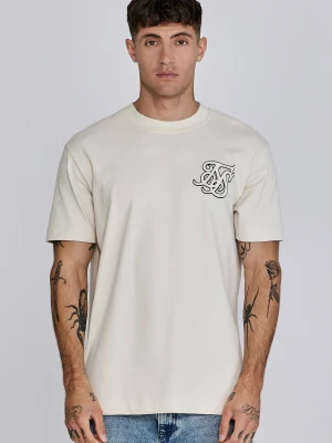 Ecru koszulka męska z logo SikSilk