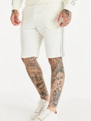 Ecru szorty męskie z taśmą tonalną SikSilk