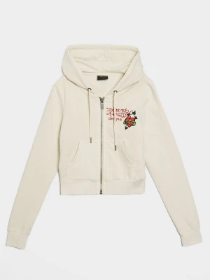 Ed Hardy Bluza Rozpinana Z Kapturem Flame Tiger biały