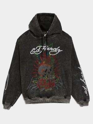 Ed Hardy Bluza Z Kapturem Skull Oh Hood czarny