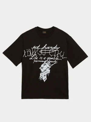 Ed Hardy T-Shirt Life Is A Gamble czarny