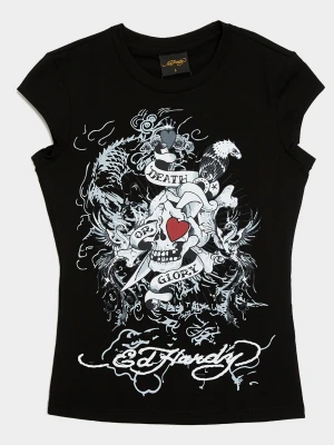 Ed Hardy T-Shirt Love Kills Cap czarny