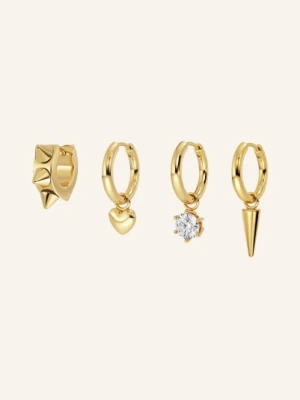 Edblad Zestaw 4 Kolczyków Typu Creole Peak One Heart gold