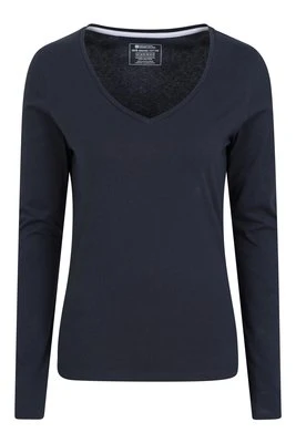 Eden damski organiczny T-shirt z dekoltem w szpic - Navy Mountain Warehouse