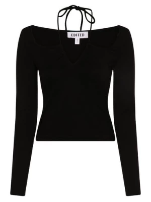 EDITED Damska koszulka z długim rękawem Kobiety Sztuczne włókno czarny jednolity,