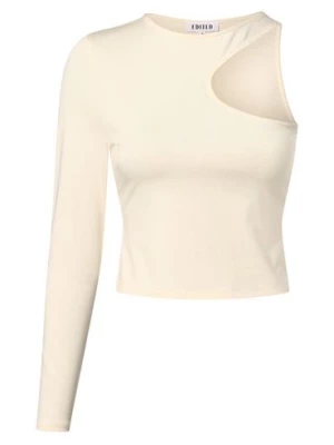 EDITED Damska koszulka z długim rękawem Kobiety wiskoza beżowy jednolity,
