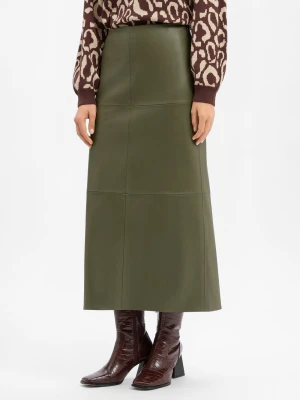 EDITED Spódnica ołówkowa damska Kobiety zielony jednolity,