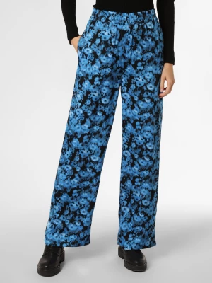 EDITED Spodnie Kobiety Satyna niebieski|czarny wzorzysty,