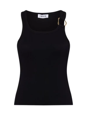 EDITED Top damski - Charlotte Kobiety Bawełna czarny jednolity,