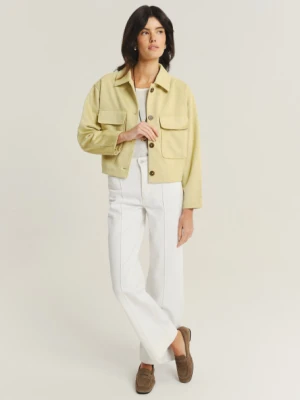 Efektowna krótka kurtka w limonkowym kolorze Greenpoint