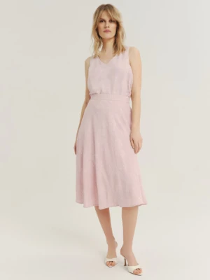Efektowna spódnica midi w jasnoróżowym kolorze Greenpoint