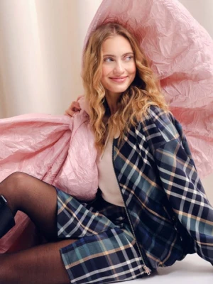 Efektowna wiskozowa spódnica w kratę Greenpoint