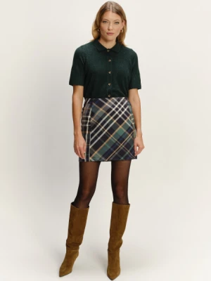 Efektowna wiskozowa spódnica w kratę Greenpoint