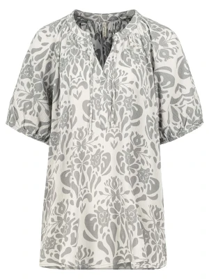 Eight2Nine Bluzka w kolorze biało-szarym rozmiar: L