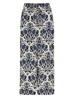 Eight2Nine Spodnie w kolorze kremowo-granatowym rozmiar: XS