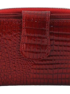 Ekskluzywne portfele damskie lakierowane - Czerwone Merg