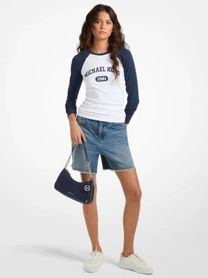 Elastyczna bawełniana koszulka baseballowa z graficznym logo MICHAEL Michael Kors